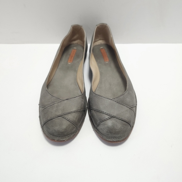 Frye Womens Leather Flats Size 10 Ember Crossed - Picture 2 of 6